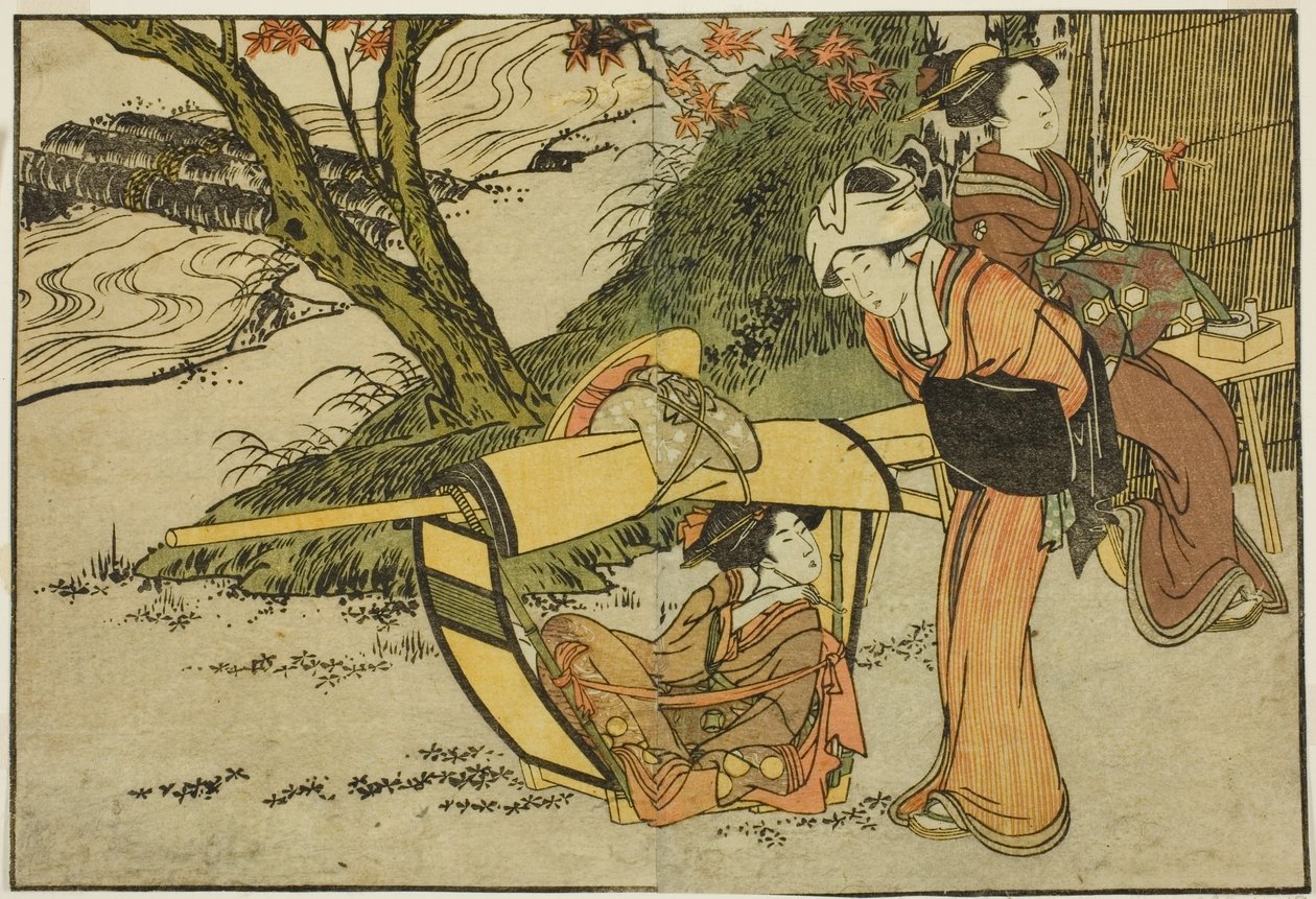 秋游赏枫》，选自绘本《图画书：四季之花》，第 2 卷 作者 北川宇多郎