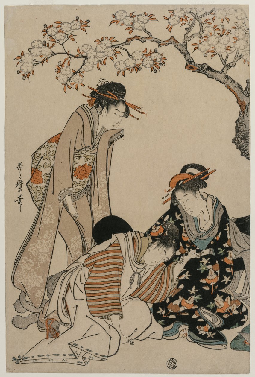 模仿帝国马车场景c。 1798年。 作者 北川宇多郎