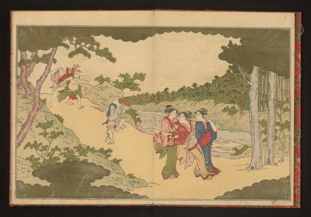 赏花归来的人们 作者 北川宇多郎