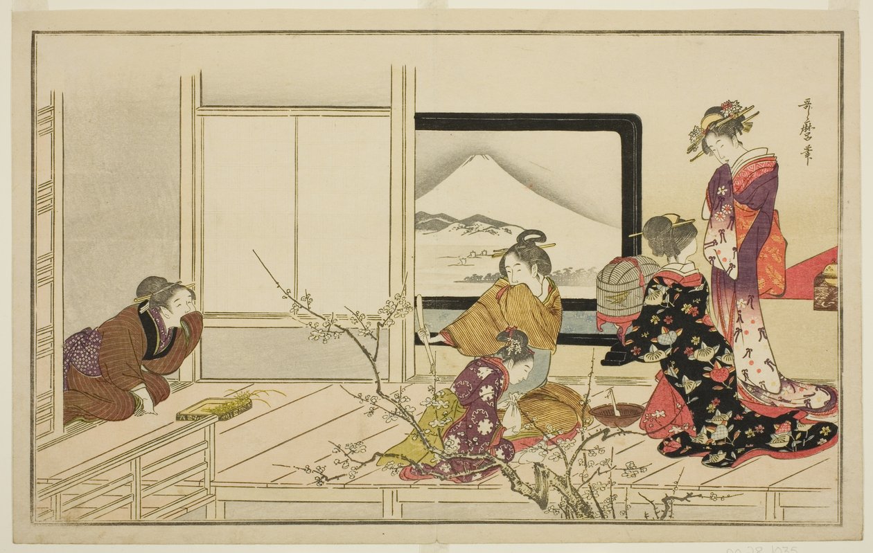 为夜莺准备食物，选自插图京卡选集 "男子踩踏舞（Otoko toka）" 作者 北川宇多郎