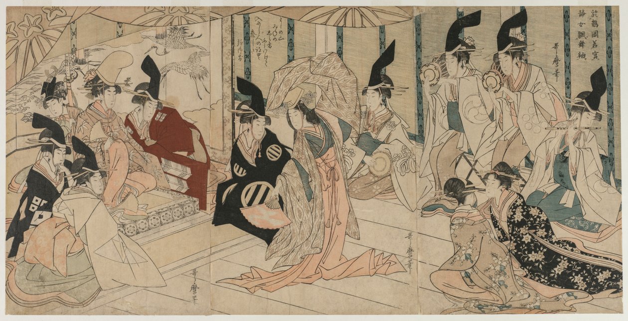 场景改编自1790年代后期的戏剧《忠实保留者库房》。 作者 北川宇多郎