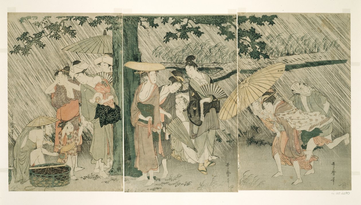 躲避骤雨 作者 北川宇多郎