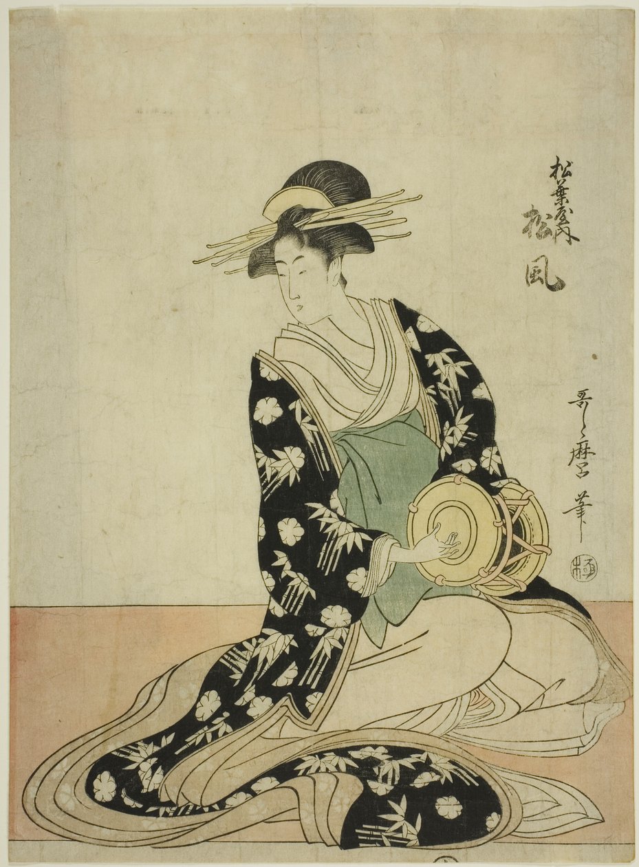 松屋歌妓松风》，选自松屋歌妓五乐师无标题系列作品 作者 北川宇多郎