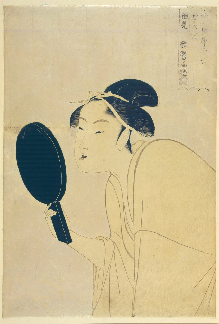 有趣的类型，选自“女性生理学研究中的十种类型”系列，约1792年 作者 北川宇多郎