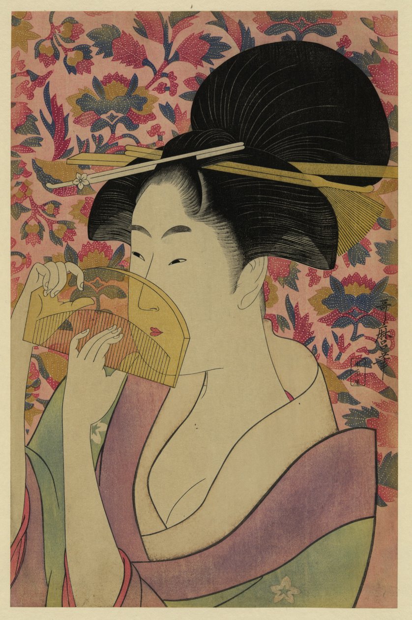 透明梳，1780年代 作者 北川宇多郎
