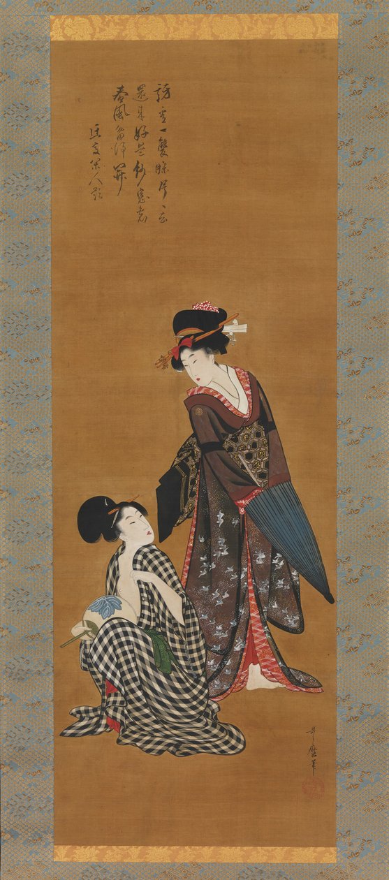 两位美女，约1801-4。 作者 北川宇多郎