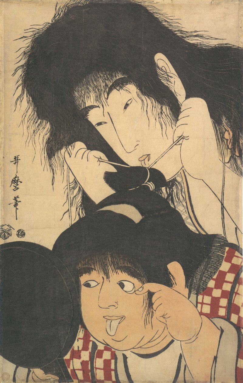Yamauba和Kintaro，约1795年。 作者 北川宇多郎