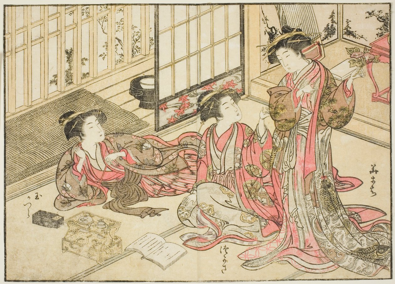 Kado Daikokuya 的歌妓，选自《Seiro bijin awase sugata kagami 镜》，第 2 卷。 作者 北尾重正