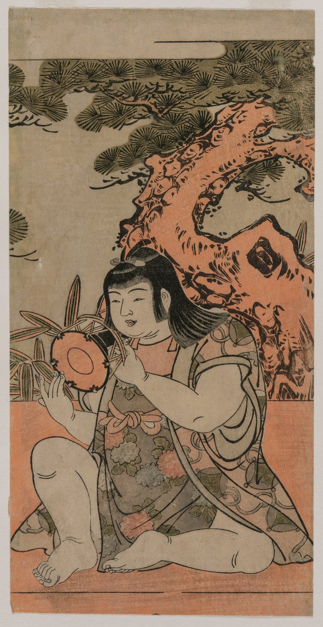 玩手鼓的玩偶，1770年代。 作者 北尾重正