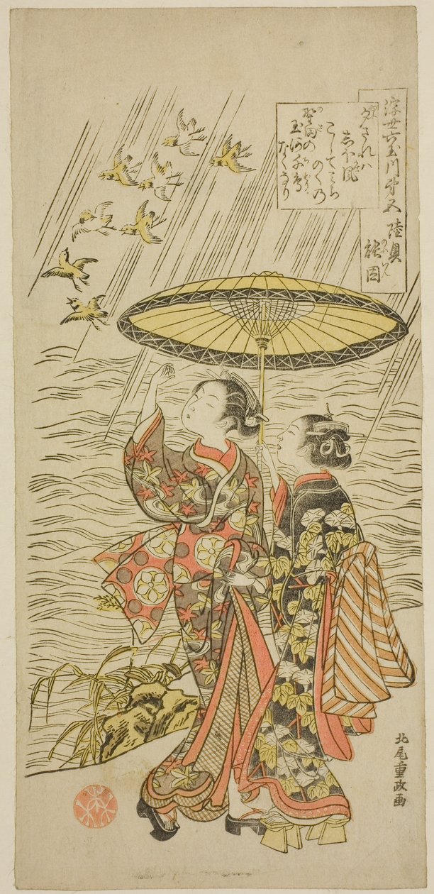 第 5 号：睦津省野田川，选自 "浮世六宝川（浮世沐玉川）"系列 作者 北尾重正