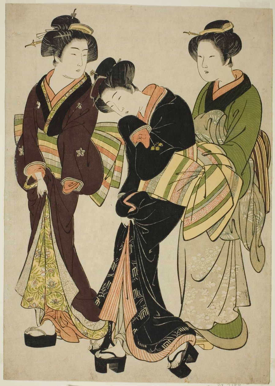 两个艺人和一个女仆 作者 北尾重正