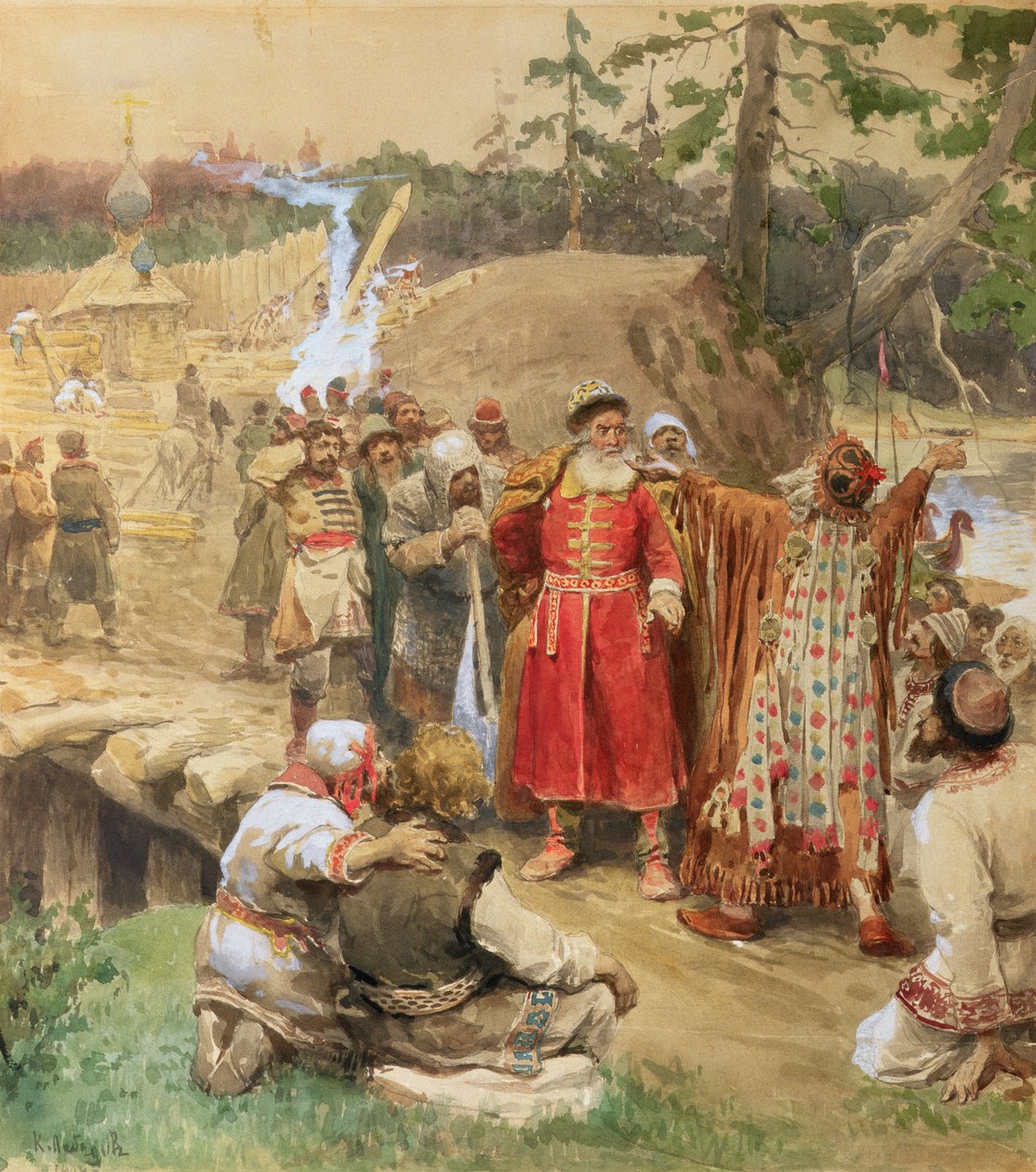 1904年征服俄罗斯新区域 作者 克拉维迪·瓦西里耶维奇·列别杰夫（Klavdiy Vasilievich Lebedev）
