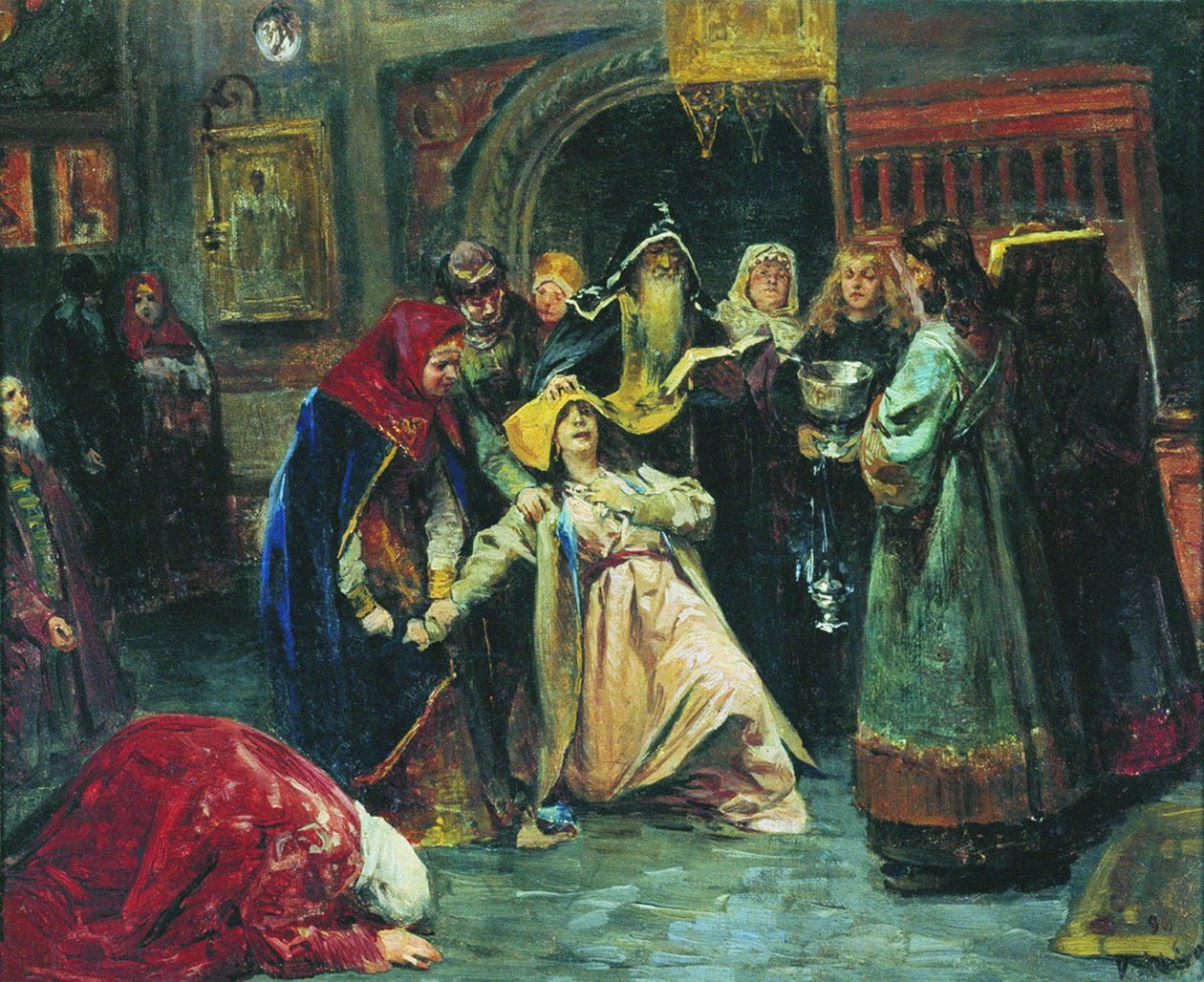 强制性扁桃体，1896年 作者 克拉维迪·瓦西里耶维奇·列别杰夫（Klavdiy Vasilievich Lebedev）