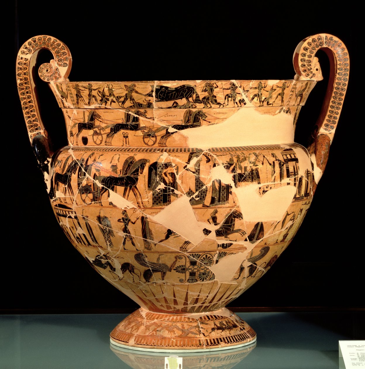 弗朗索瓦花瓶的B面，由埃尔戈蒂莫斯（fl.575-560 BC）制作 约公元前570年（陶器 作者 克莱蒂亚斯（Kleitias）
