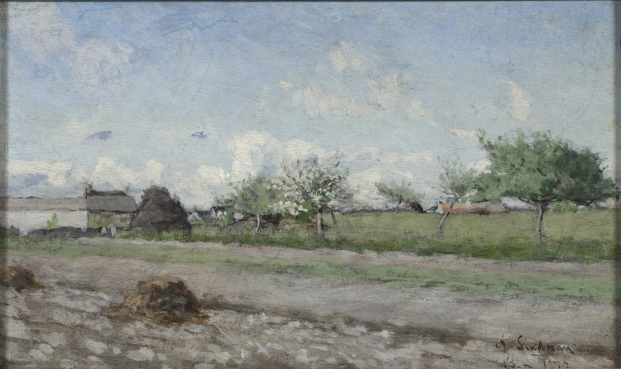 苹果树在花，1877年 作者 纳特·阿克塞尔·林德曼（Knut Axel Lindman）