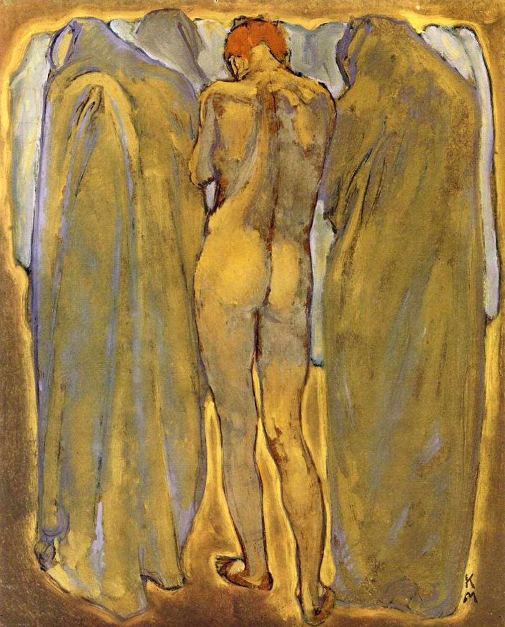后面一个裸体女人与鬼魂 作者 科洛曼·莫泽（Koloman Moser）