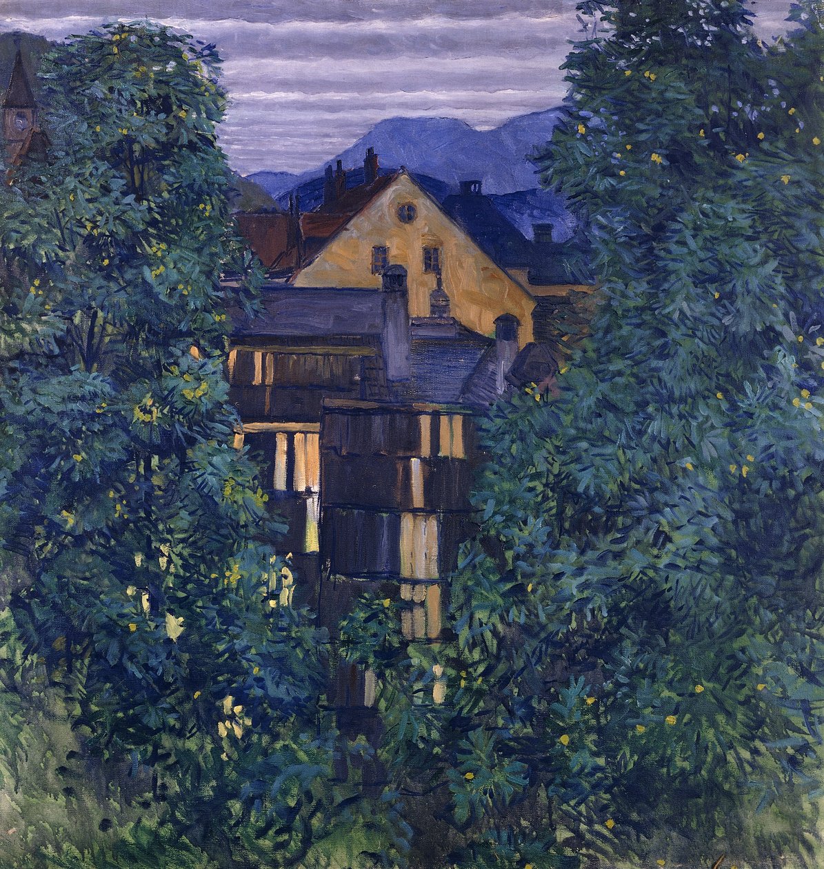 佩克斯巴赫（Payerbach）概述，背景为Rax；透过Payerbach进行浏览，背景为Rax，约1912-1913年 作者 科洛曼·莫泽（Koloman Moser）
