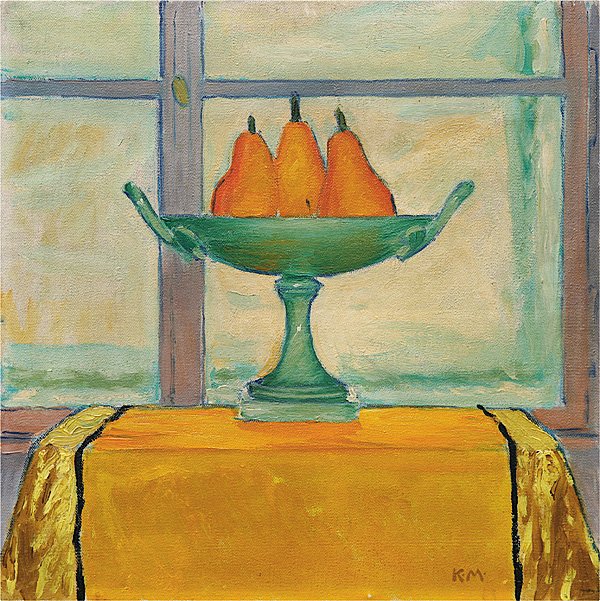 水果碗用三个红黄色梨 作者 科洛曼·莫泽（Koloman Moser）