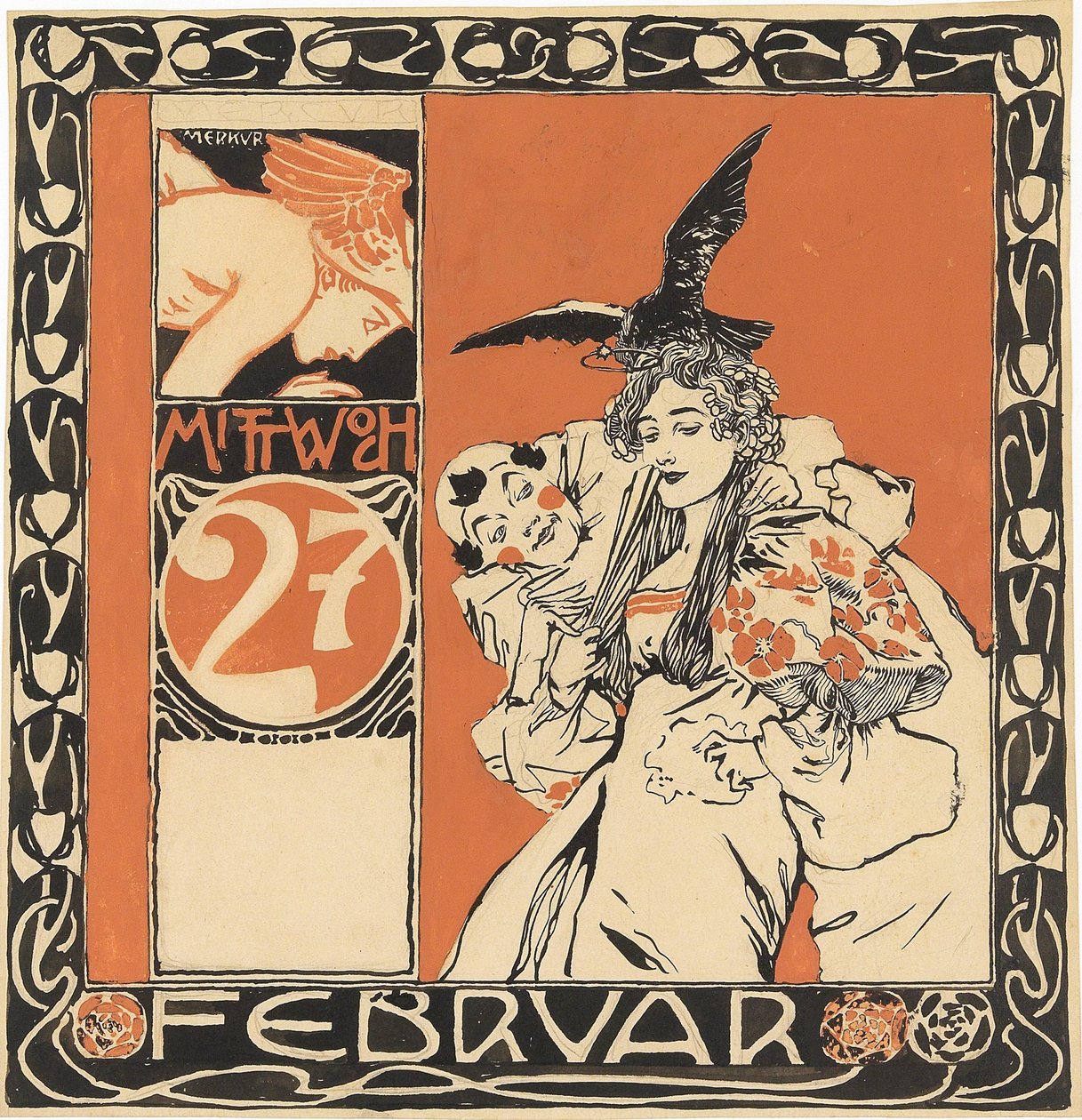 日历表：2月27日星期三。 作者 科洛曼·莫泽（Koloman Moser）
