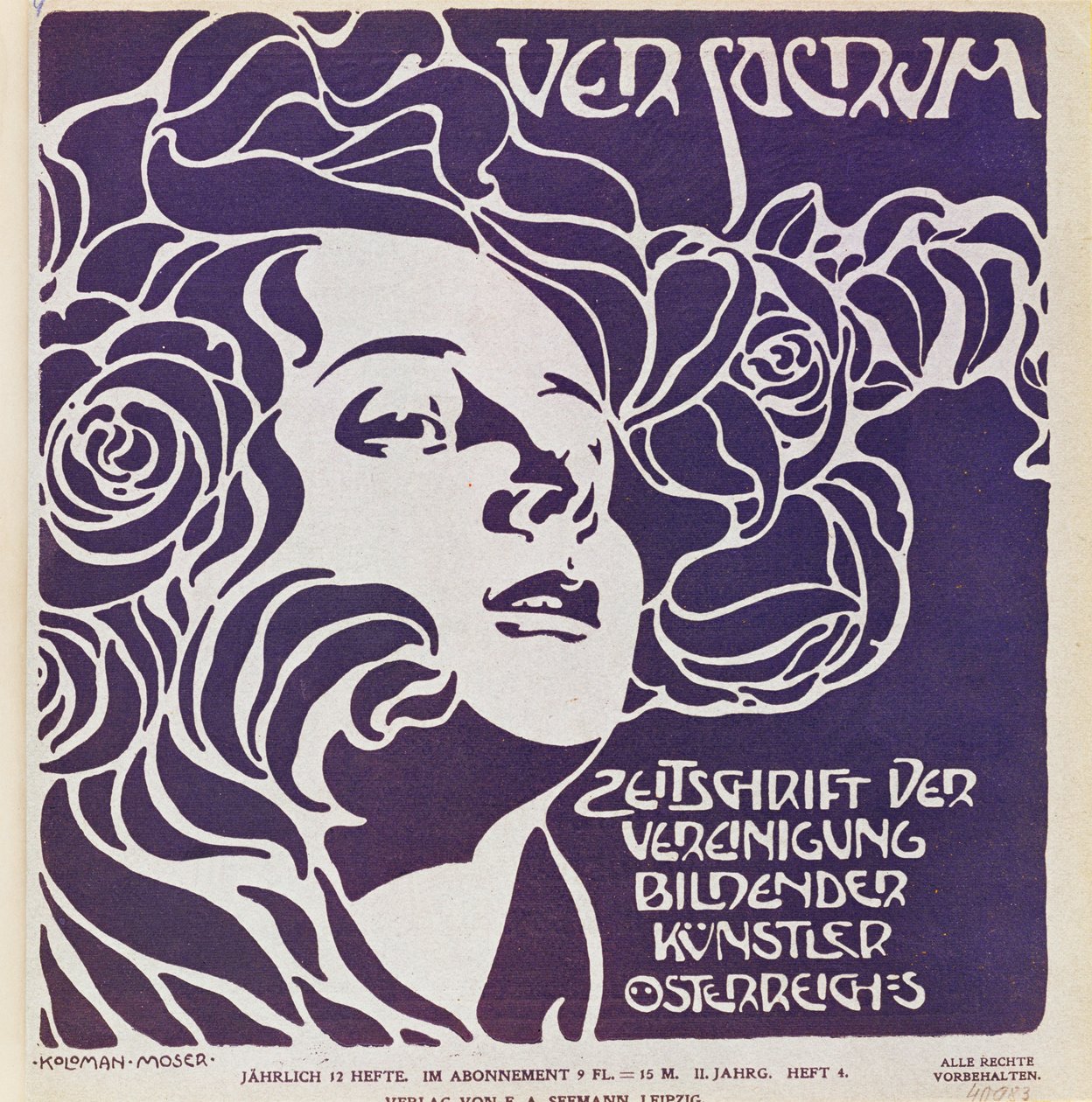 1899 年第 4 期《Ver Sacrum》杂志封面，该杂志是新艺术运动艺术家的杂志... 作者 科洛曼·莫泽（Koloman Moser）