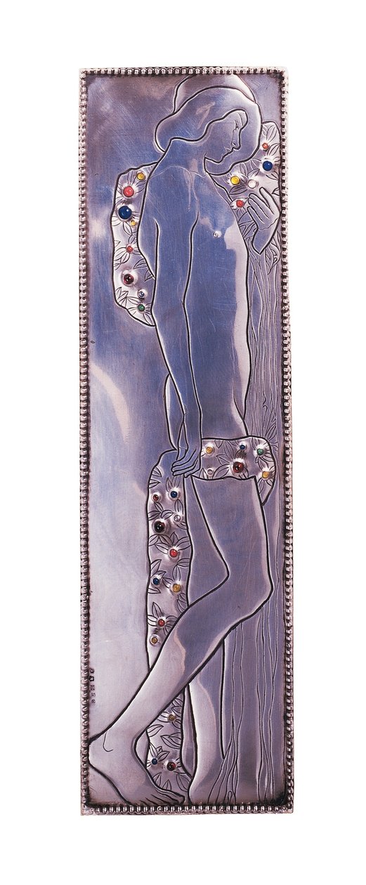 Wiener Werkstatte单人床的面板，约1904年（金属） 作者 科洛曼·莫泽（Koloman Moser）