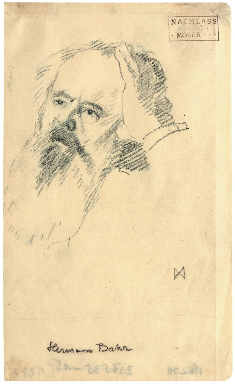 约于1904年的赫尔曼·巴尔肖像（1863-1934）。 作者 科洛曼·莫泽（Koloman Moser）