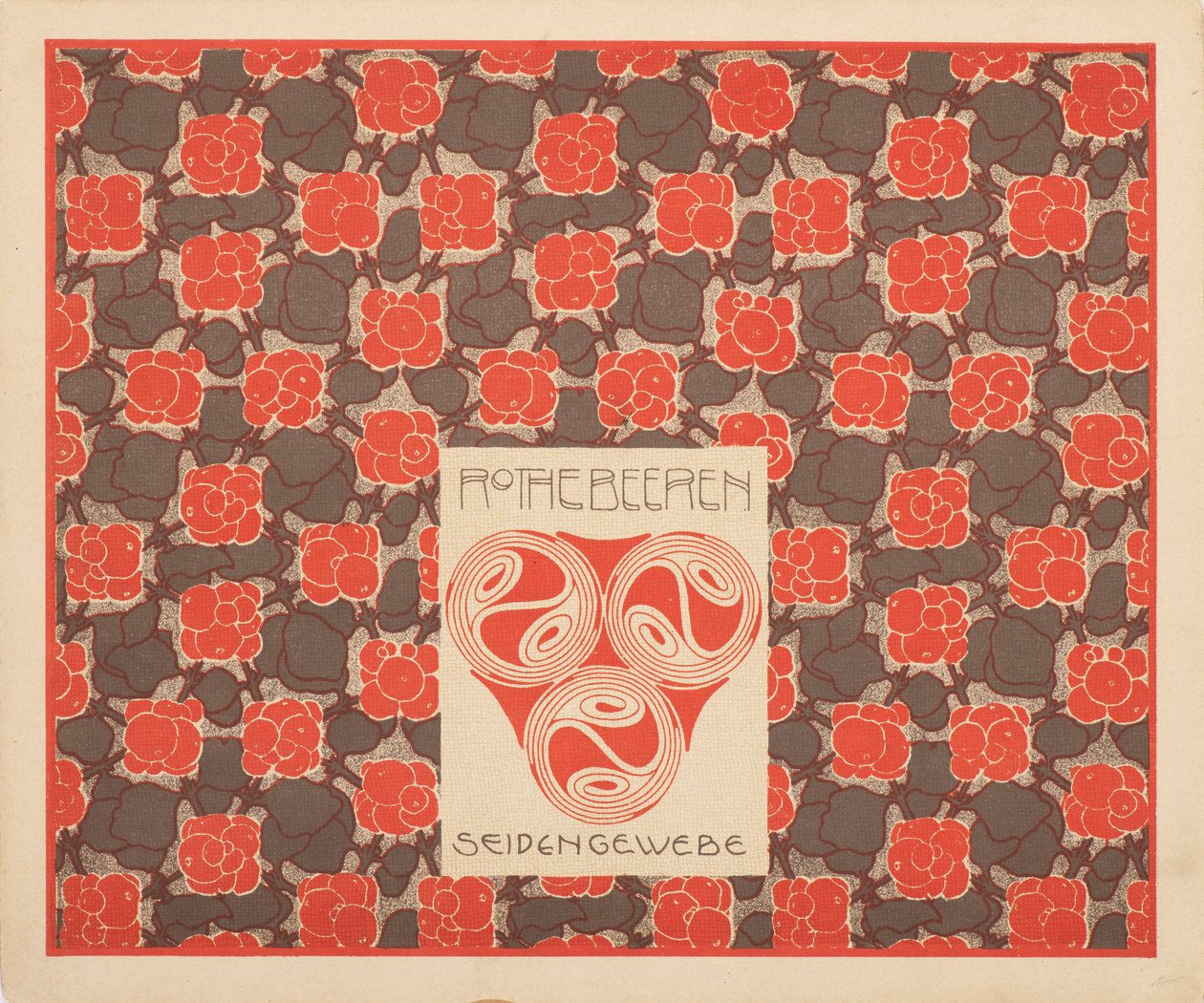 红色浆果丝织品，1901年。 作者 科洛曼·莫泽（Koloman Moser）