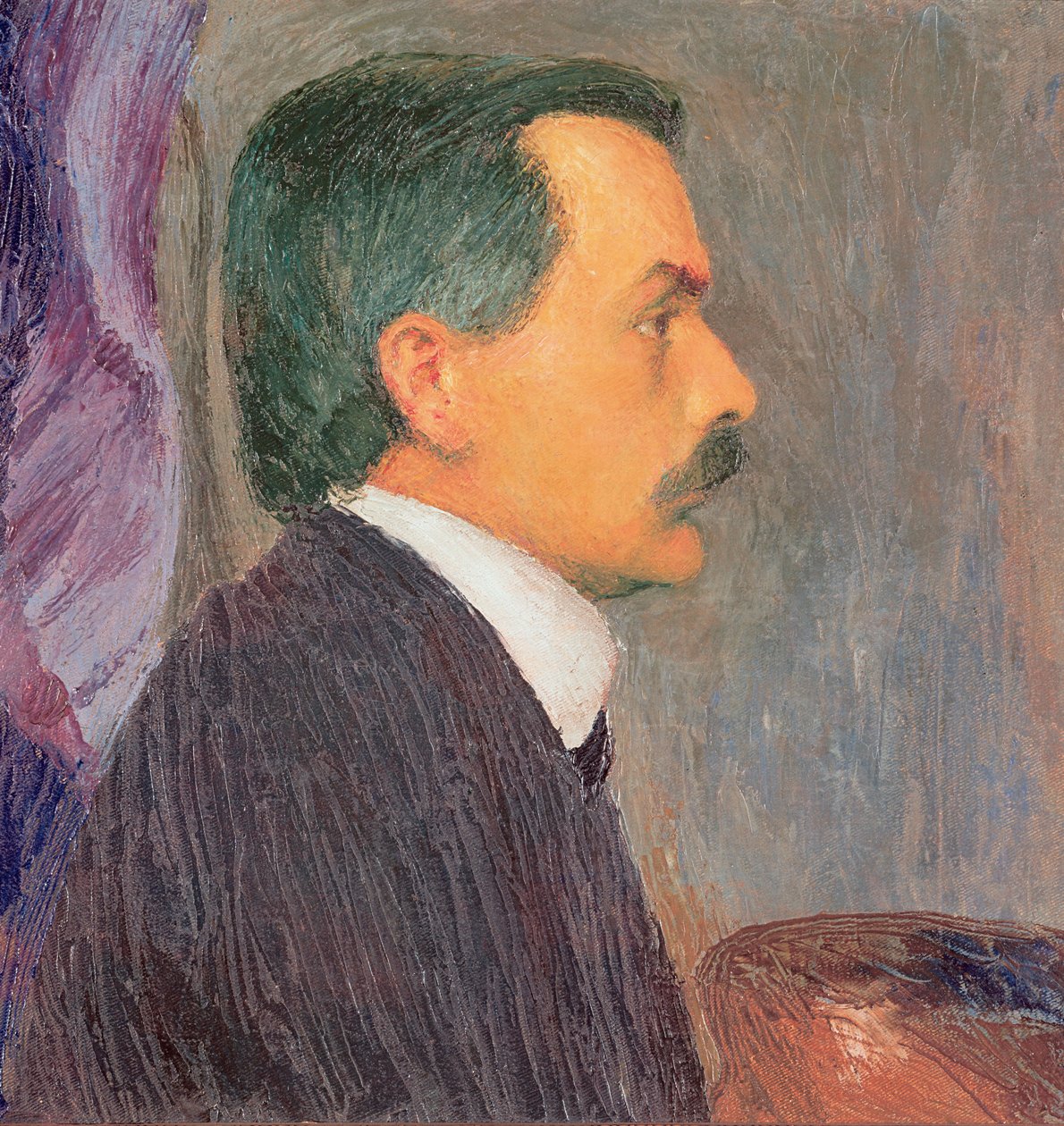 自画像--自画像......（布面油画） 作者 科洛曼·莫泽（Koloman Moser）
