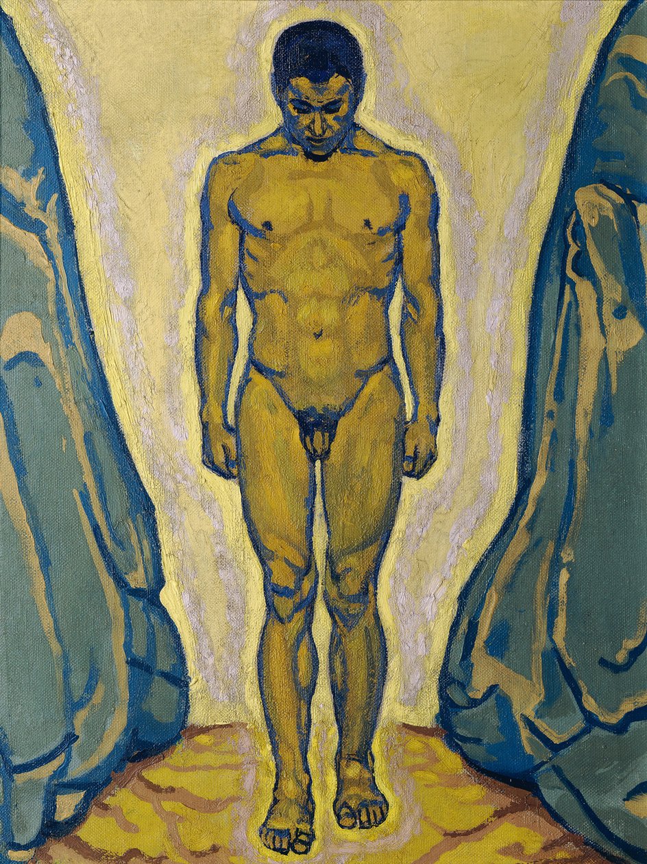 站在岩石间的男性裸体，约1915年。 作者 科洛曼·莫泽（Koloman Moser）