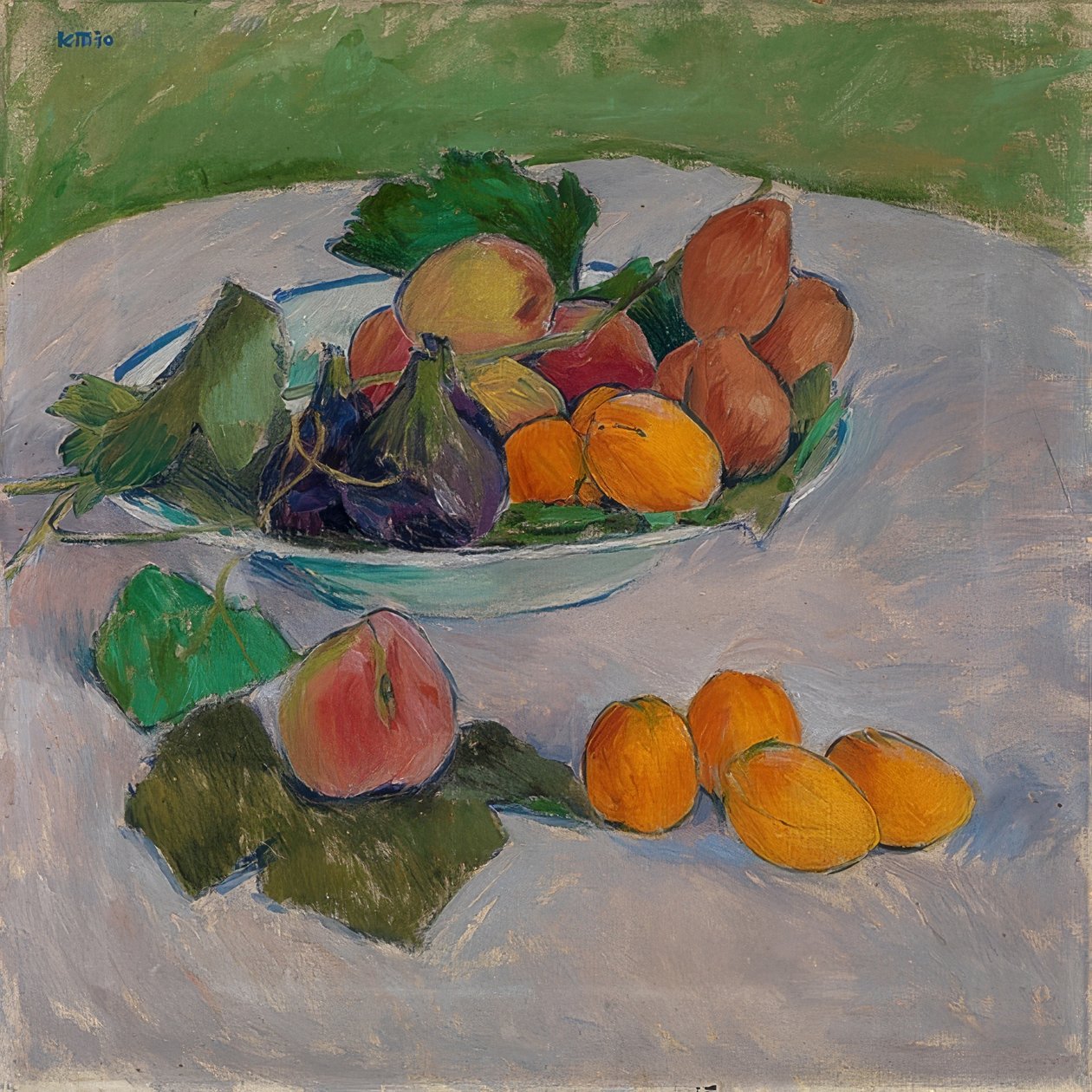 静物水果和树叶。 1910年 作者 科洛曼·莫泽（Koloman Moser）