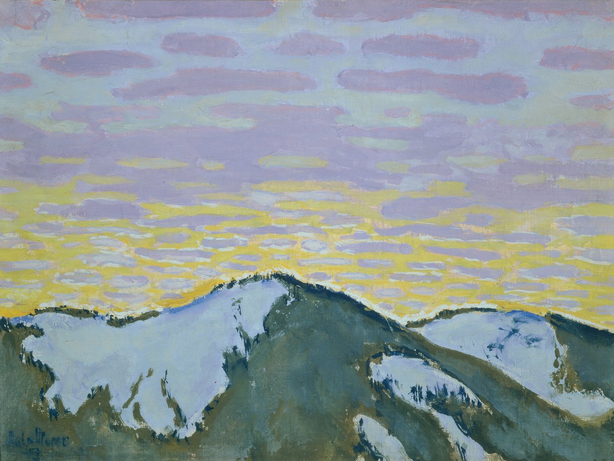 黄昏时分白雪皑皑的山峰 作者 科洛曼·莫泽（Koloman Moser）