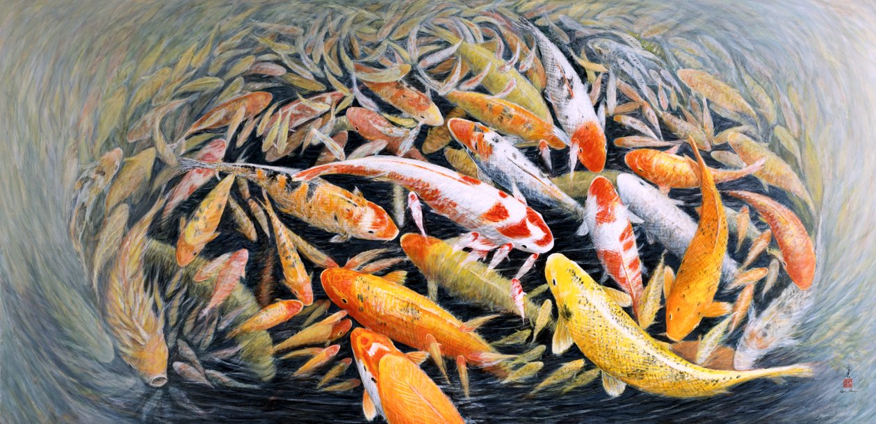 封闭的生活, 2013 (东方水粉画，宣纸) 作者 陈美