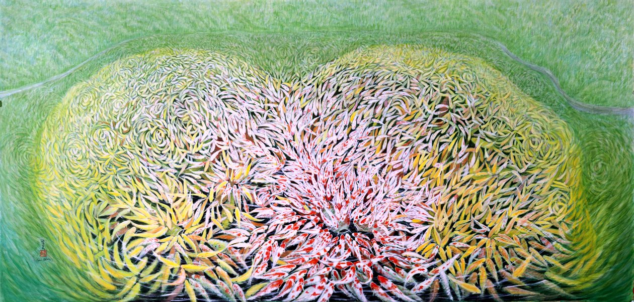 光荣的进入》，2011年（东方水粉画，宣纸）。 作者 陈美