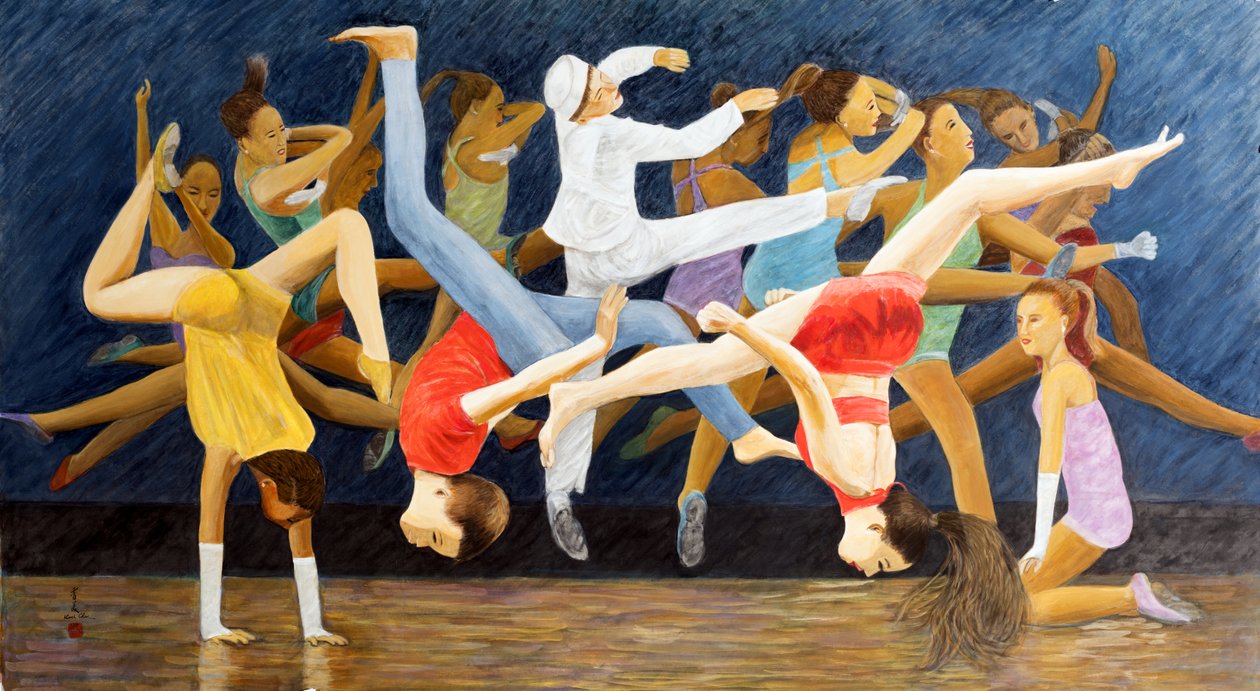 珍贵的孩子，2014年（东方水粉画在宣纸上）。 作者 陈美