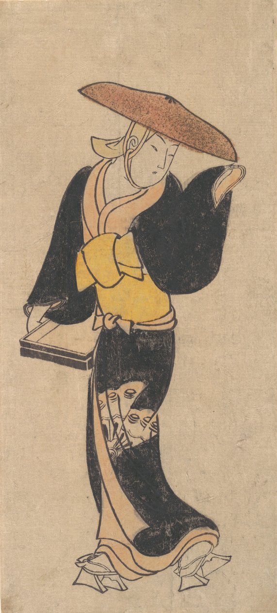 演员三条康太郎作为一个流动的佛教尼姑，约1715年。 作者 近藤清治