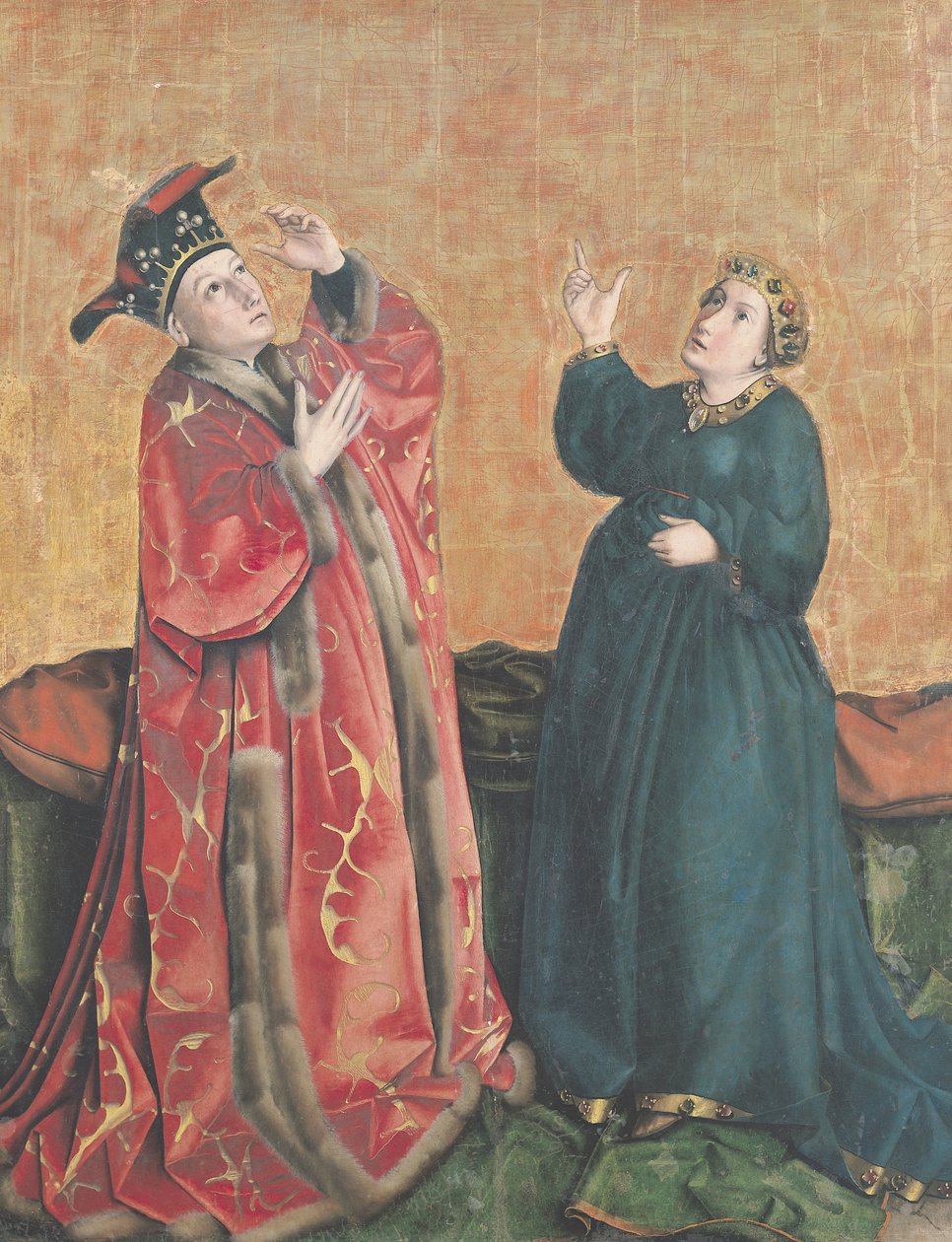 奥古斯都皇帝（公元前63  -  14年）和Tiburtine Sibyl，来自拯救祭坛的镜子，c.1435 作者 康拉德·吉茨（Konrad Jitz）