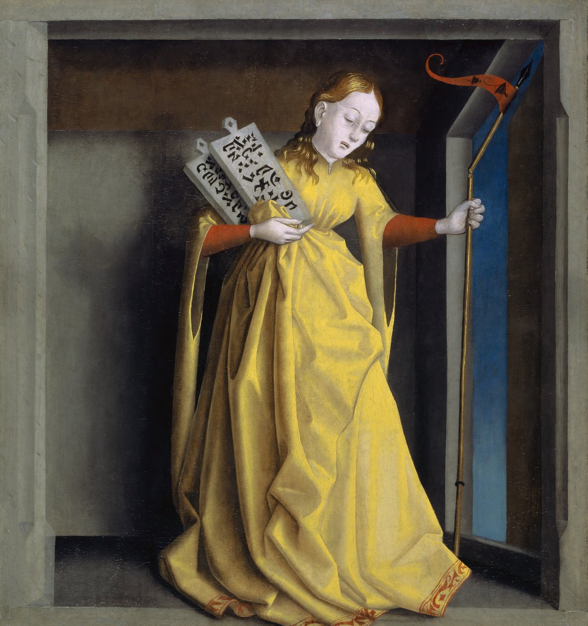 来自Heilspiegel Altarpiece的犹太教堂，c.1435（橡木板上的混合媒体） 作者 康拉德·吉茨（Konrad Jitz）