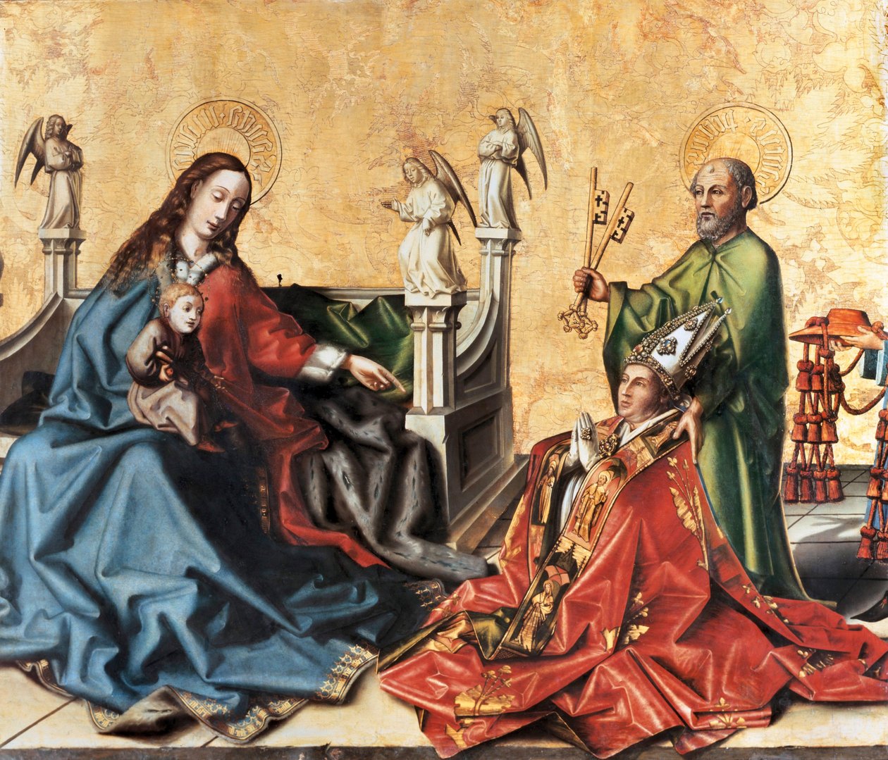 The presentation of the Cardinal of Mies to the Virgin. Painting by Konrad Witz, c.1444 作者 康拉德·吉茨（Konrad Jitz）