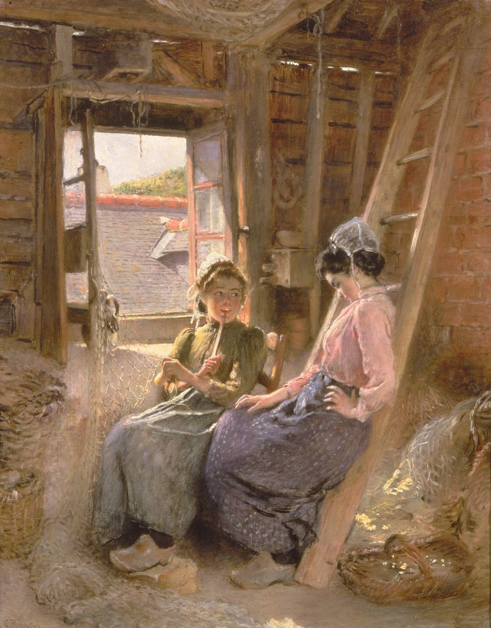 两个布列塔尼妇女，1904年 作者 康斯坦丁·埃戈罗维奇·马科夫斯基