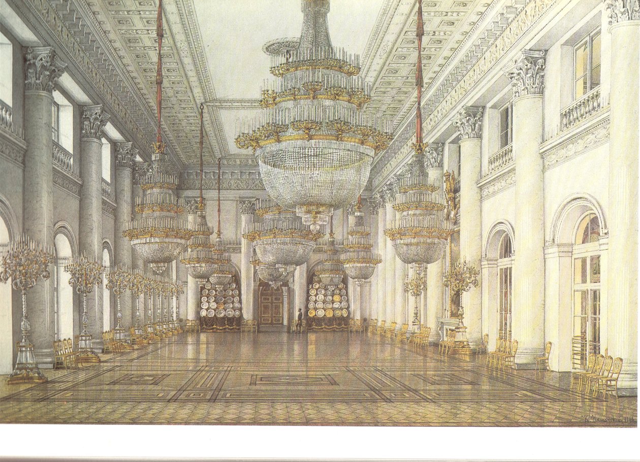 冬宫的内部。 Nichlas Hall 作者 康斯坦丁·安德烈耶维奇·乌赫托姆斯基