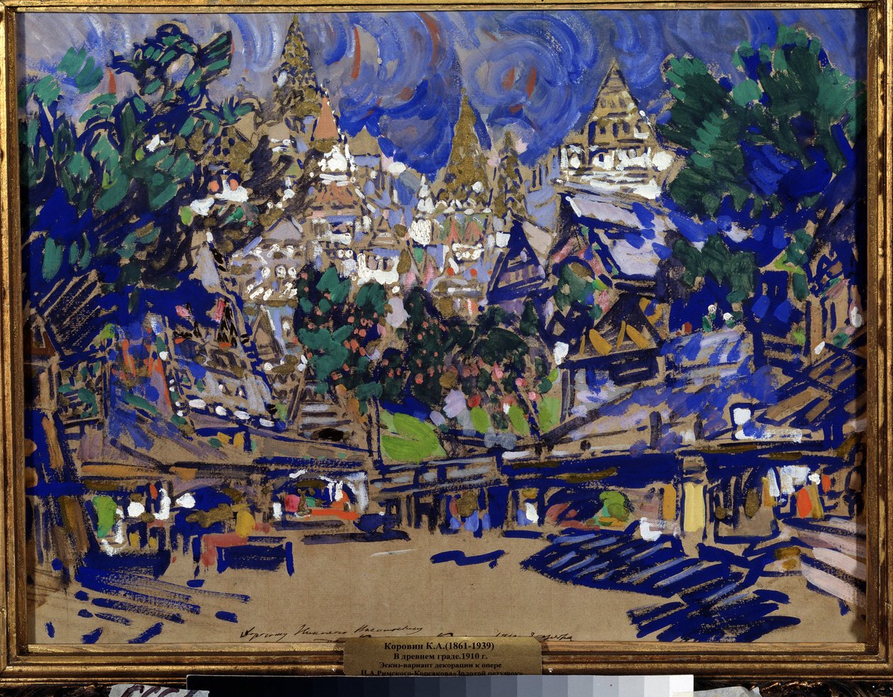 尼古拉-里姆斯基-科萨科夫（里姆斯基-科萨科夫）（1844-1908 年）歌剧《金鸡》的舞台设计（尼古拉-里姆斯基-科萨科夫（里姆斯基-科萨科夫）歌剧《金鸡》的舞台设计。康斯坦丁-阿列克谢耶维奇-柯罗文（康斯坦丁-柯罗文）的作品 作者 康斯坦丁·阿列克谢耶维奇·科罗文