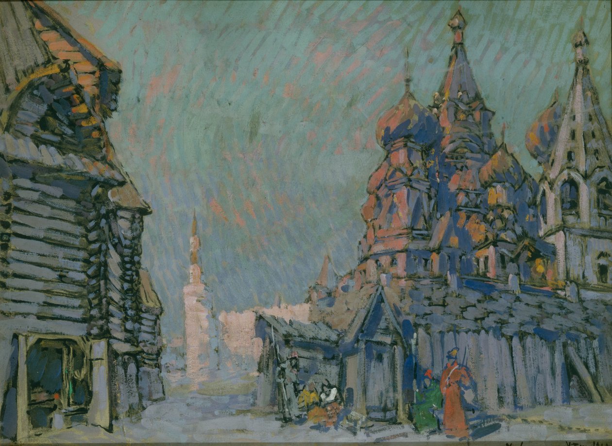 M. Musorgsky的歌剧Khovanshchina的舞台设计，1911年 作者 康斯坦丁·阿列克谢耶维奇·科罗文