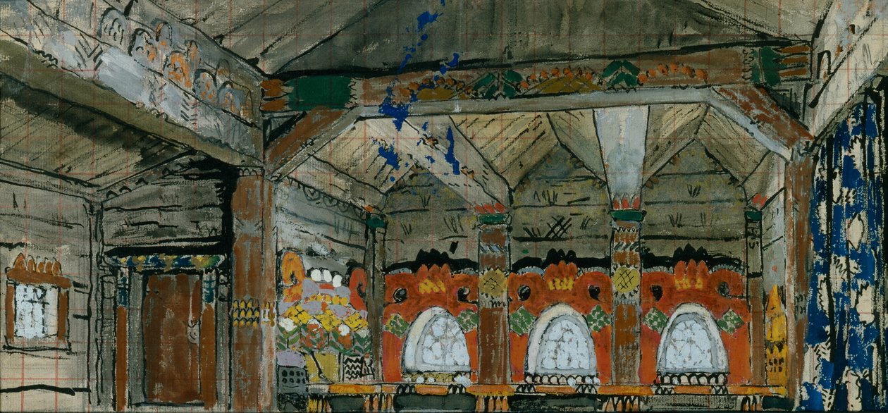 A. Borodin的歌剧《伊戈尔王子》的舞台设计，1914年 作者 康斯坦丁·阿列克谢耶维奇·科罗文