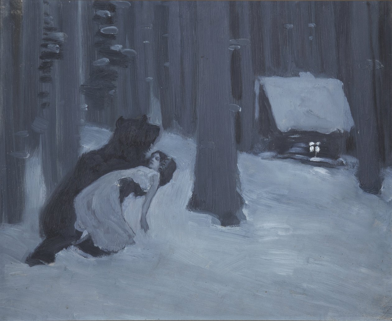Tatyanas的梦想。普金金的尤金·奥涅金（Eugene Onegin）小说插图 作者 康斯坦丁·阿列克谢耶维奇·科罗文