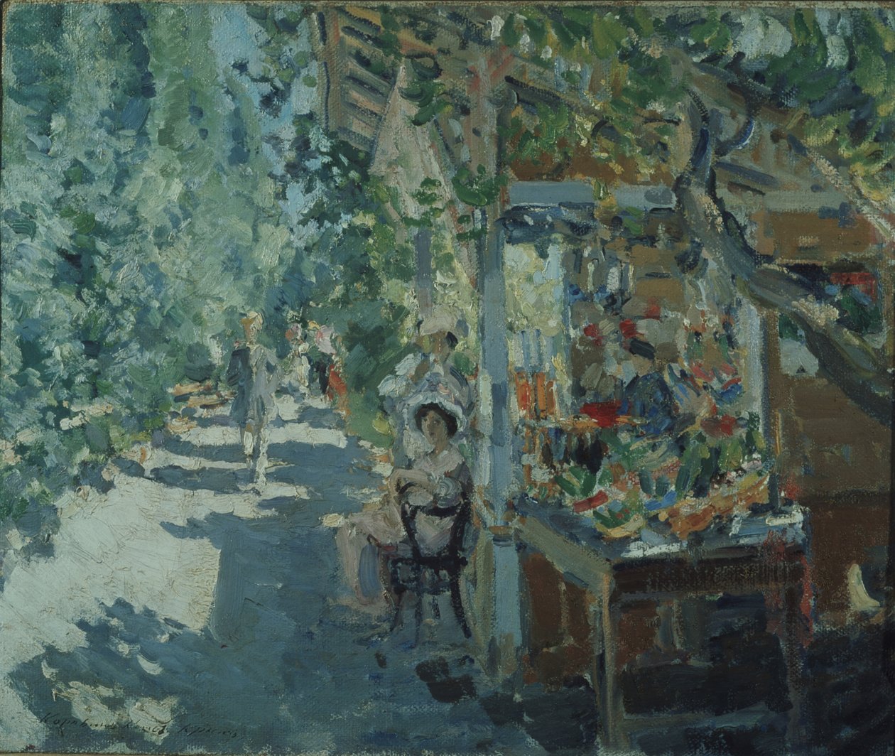 克里米亚。水果店，1913年 作者 康斯坦丁·阿列克谢耶维奇·科罗文