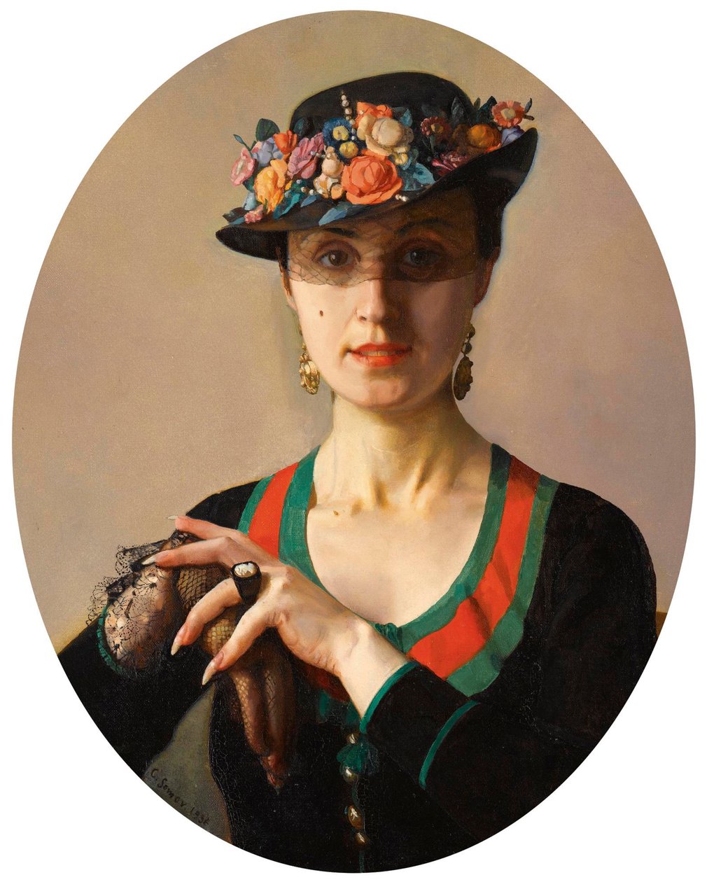 ""Portrait de dame"" (Portrait of a Lady) Elle est coiffee d