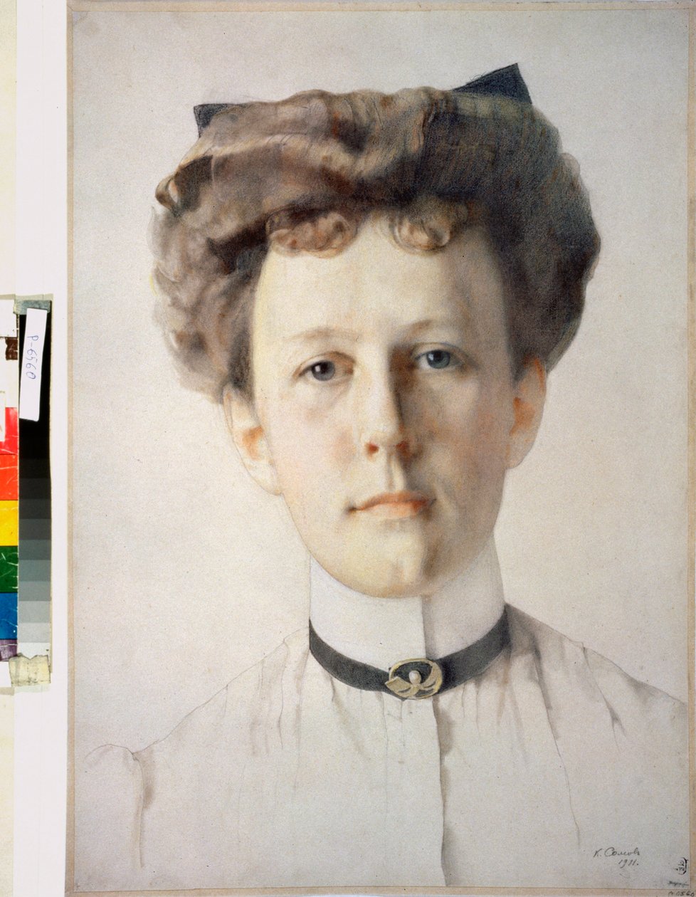 A Nolde 男爵夫人肖像》--康斯坦丁（康斯坦丁）-安德列耶维奇-索莫夫（1869-1939 年）作品，纸上彩色铅笔 作者 康斯坦丁·安德烈维奇·索莫夫
