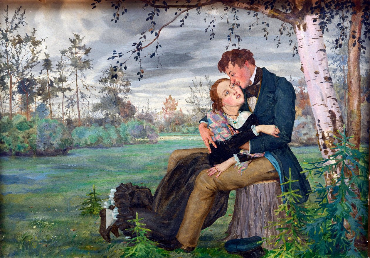 The Lovers par Somov, Konstantin Andreyevich (1869-1939) 作者 康斯坦丁·安德烈维奇·索莫夫