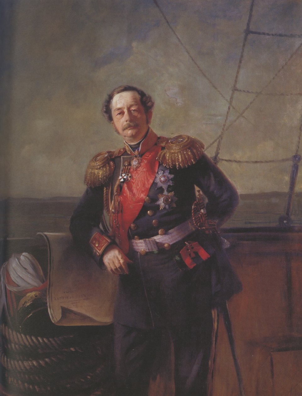 尼古拉伯爵（Nikolay Nikolayevich Muravyov-Amursky）肖像1809-1881，1863年 作者 康斯坦丁·埃戈罗维奇·马科夫斯基
