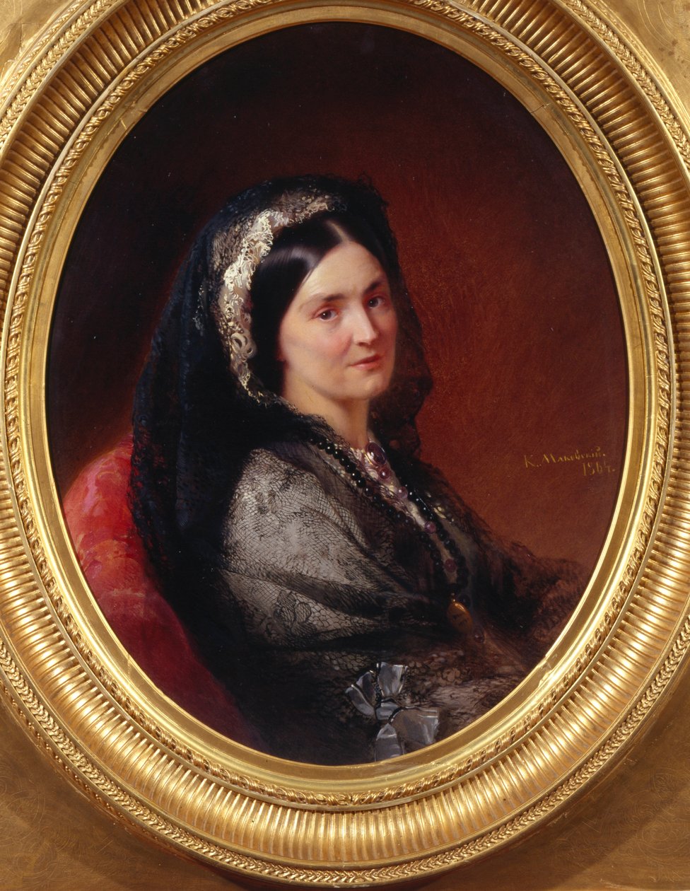 伯爵夫人纳塔利娅·帕夫洛夫娜·斯特罗加诺娃的肖像1796-1872年，1864年 作者 康斯坦丁·埃戈罗维奇·马科夫斯基